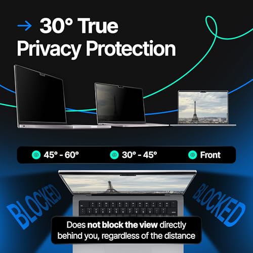 VINTEZ Magnetic Privacy Screen Compatible with MacBook Air 13.6" 2022, 2023, 2024, M2, M3 Anti-Blue Light Laptop Screen Protector Filter Blue Light Blocking Filter - Image 3