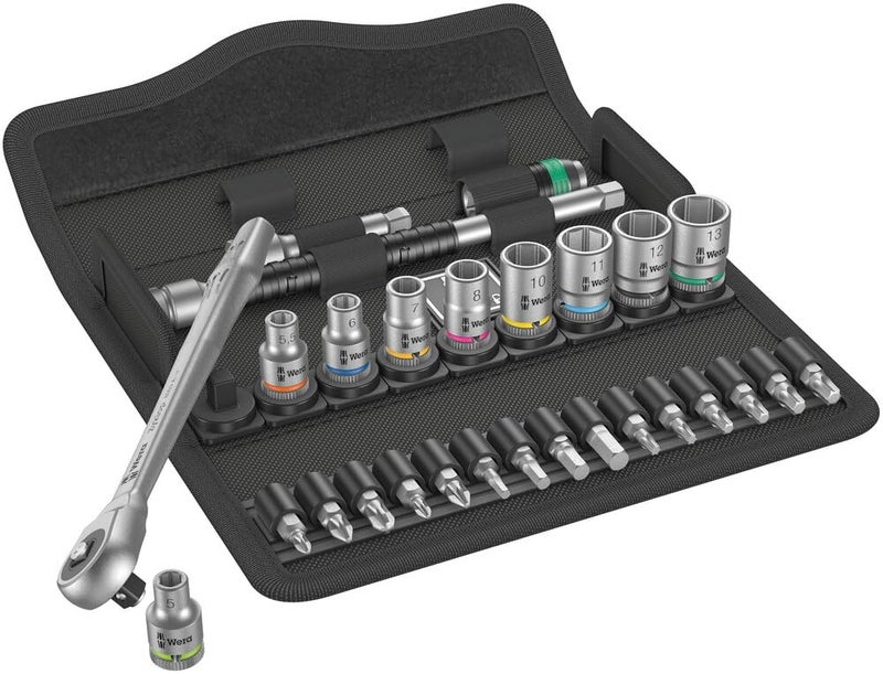 Wera 05004017001 8100 SA 7 Zyklop Metric Metal Ratchet Set with PushThrough Square 28 Piece 14 Drive - Image 2