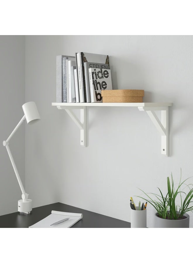 IKEA (IKEA) رف حائط أبيض/خشب أسبن مصبوغ باللون الأبيض 59×20 سم - Image 2
