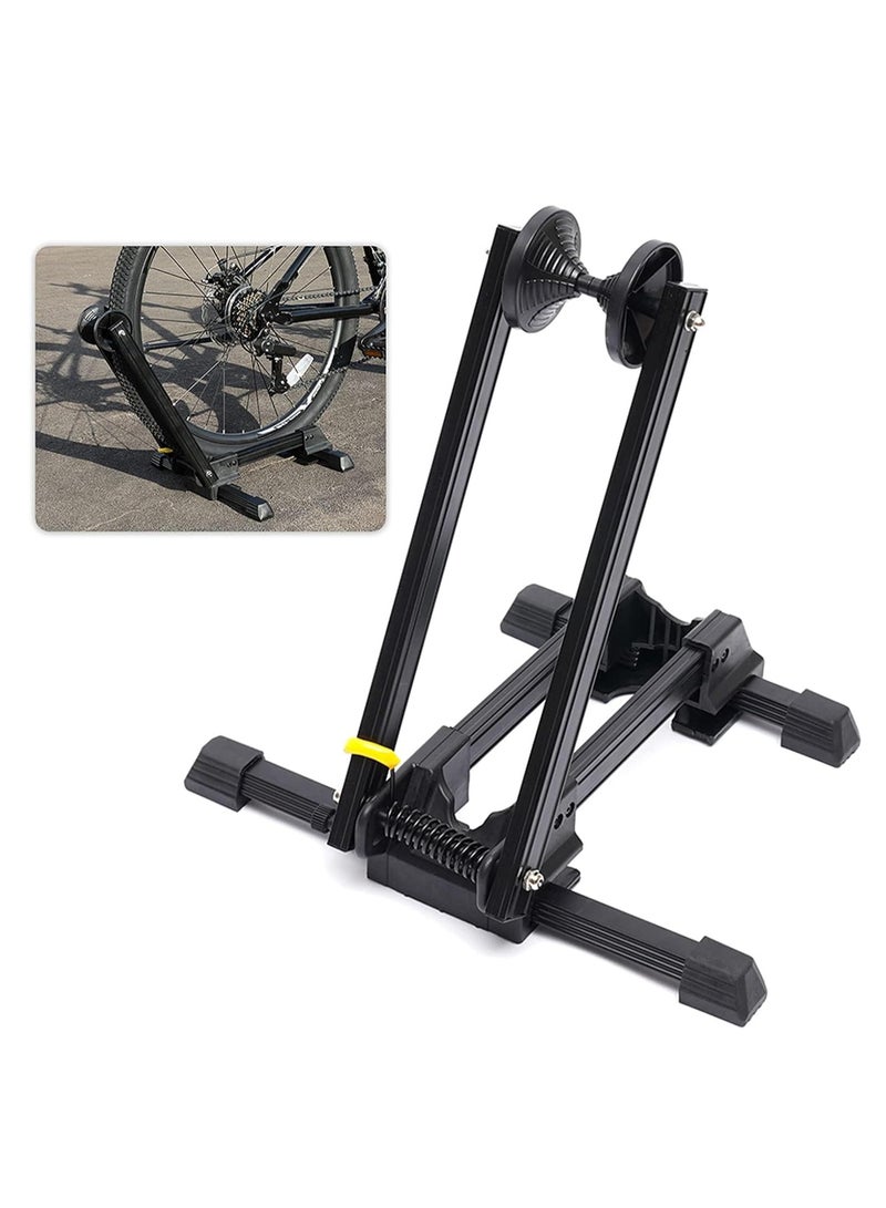 MIXDE Bicycle Storage Stand, Foldable Steel Floor Bike Stand, Bike Floor Stand Alloy Bicycle Storage Stand Bike Floor Parking RackOpen Fits Road, Gravel and Mountain Bike Tires - Image 5