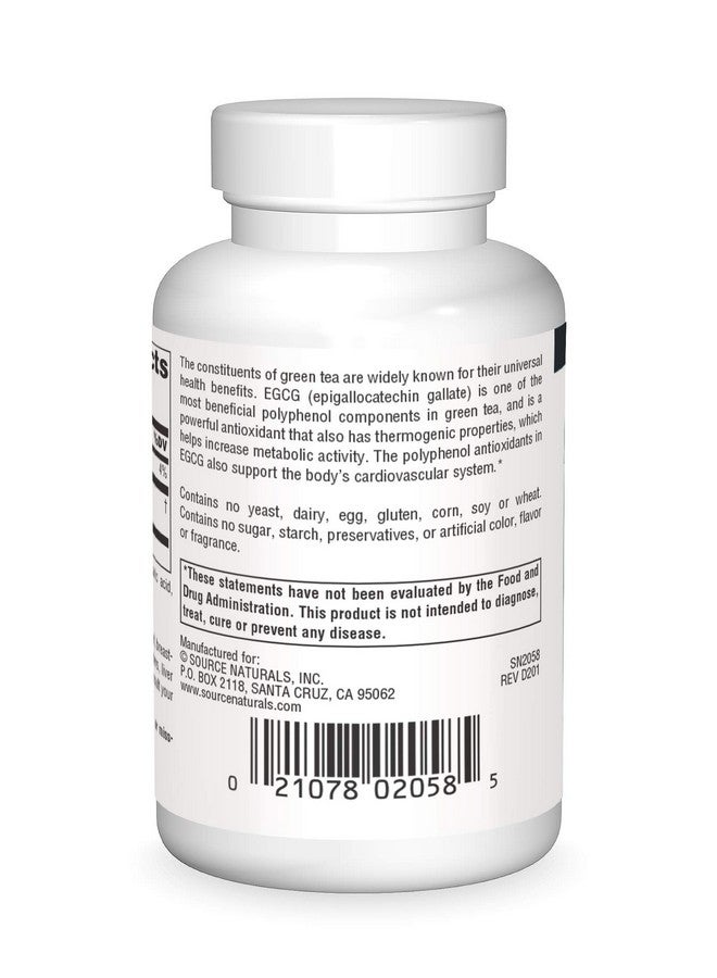Source Naturals EGCG, Antioxidant and Thermogenic Activator from Green Tea, 350mg - 60 Tablets - Image 2