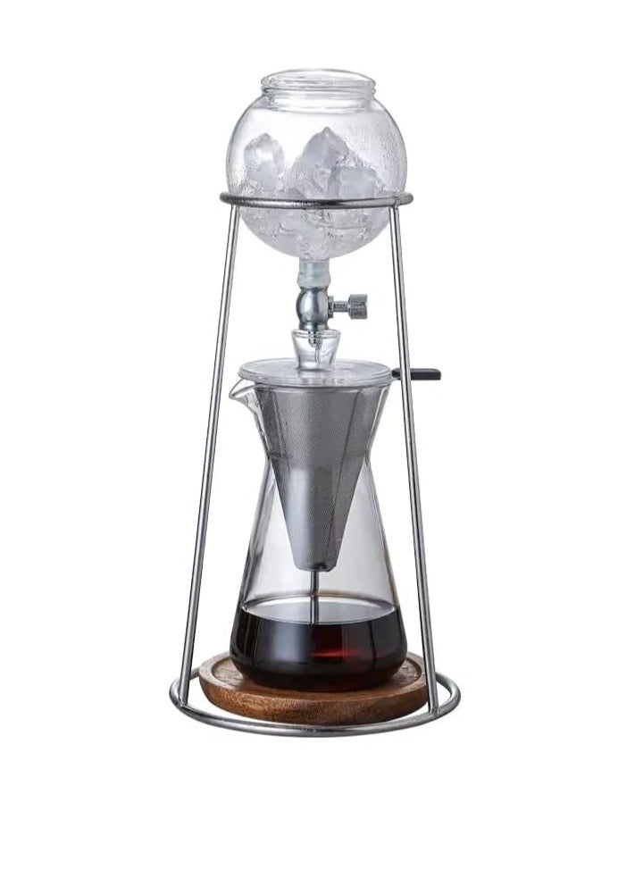 Generic Liying Cold Brew Coffee and Tea Maker 400ml, Dripper Iced Coffee Brewer Maker with Adjustable Water Flow, Stainless Steel Filter, Borosilicate Glass for coffee shop, cafe, hotel and home  - Image 1