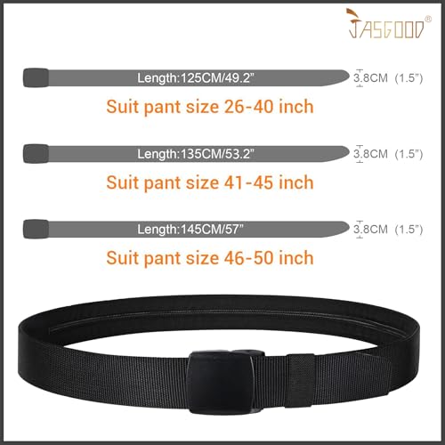 JASGOOD Travel Security Money Belt with Hidden Money Pocket - Cashsafe Anti-Theft Wallet Unisex Nickel free Nylon Belt by JASGOOD A-black - Image 5