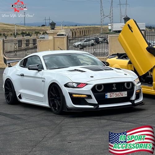 Qlhshop 1 Pair Car Side Mirror Cover Caps Gloss Black for 2015-2024 Ford Mustang GT/Ecoboost/Shelby Accessories Rear Exterior Mods Tuning Parts - Without Mirror Turn Signal Cutout - Image 5