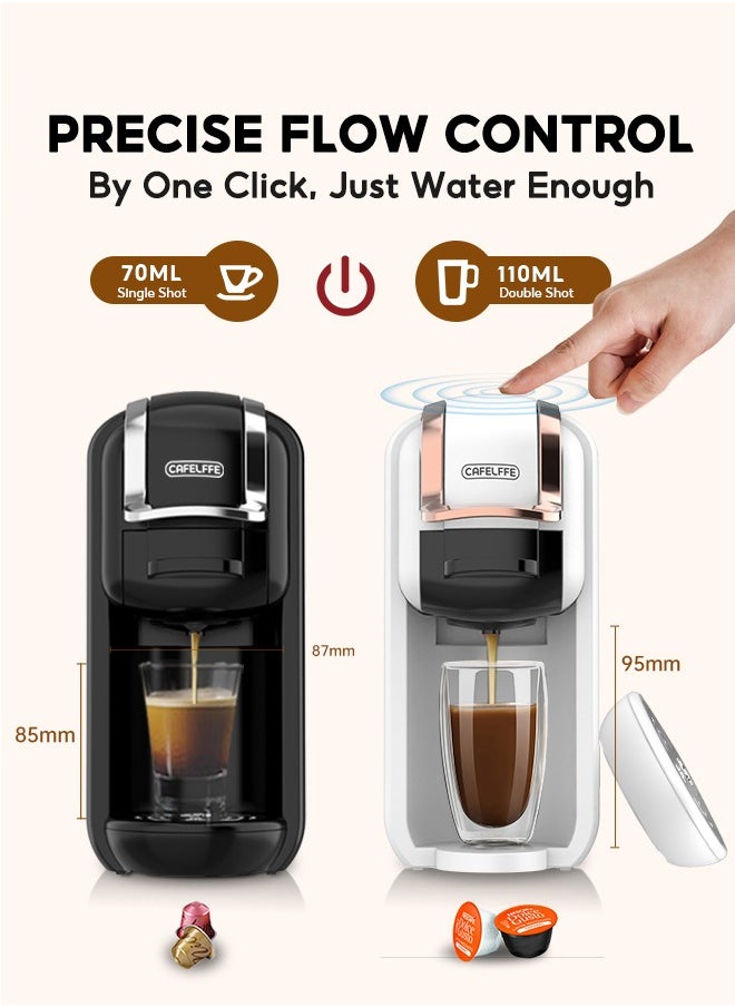 Cafelffe - 4 In 1 Capsule Coffee Machine Hot Cold Brew Coffee Maker For 4 Adapter 1450W Black - Image 1