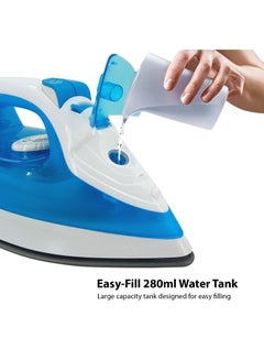Mr. Light Steam Iron Spray And Steam Function, Self Cleaning Function, 280 ML Water Tank, Teflon Soleplate, Powerful Burst Stream, 360 Degree Swivel Cord Guard, Overheat Safety, Suitable for All Kinds Of Fabrics  - Image 3