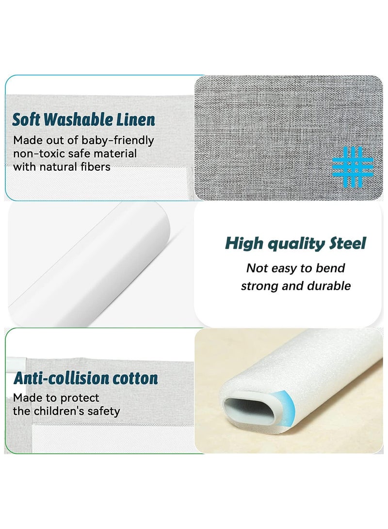 AUTOYSUR Foldable Crib Rail Guard for Kids, Adjustable Universal Toddler Bed Rails, Baby Falling Protector Fence, Crib Bed Guard for Twin, Full Size, Queen &King Beds, Grey 1Pack - Image 4