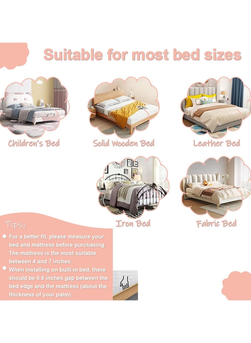 AUTOYSUR Foldable Crib Rail Guard for Kids, Adjustable Universal Toddler Bed Rails, Baby Falling Protector Fence, Crib Bed Guard for Twin, Full Size, Queen &King Beds, Grey 1Pack - Image 5