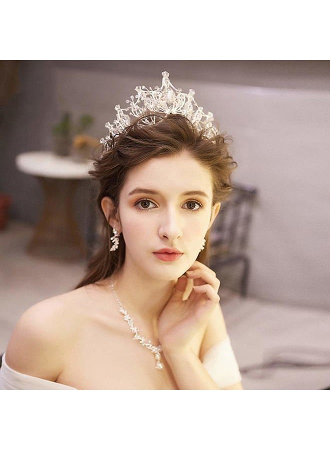 Cocide Silver Crown for Women Baroque Queen Crown and Tiara for Women Crystal Headband Mermaid Crown Princess Tiaras Hair Accessories for Bride Party Bridesmaids Halloween Costume Cos-play Gift - Image 2