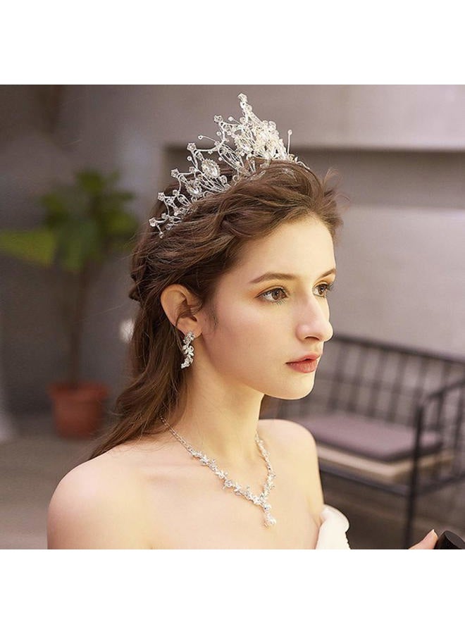 Cocide Silver Crown for Women Baroque Queen Crown and Tiara for Women Crystal Headband Mermaid Crown Princess Tiaras Hair Accessories for Bride Party Bridesmaids Halloween Costume Cos-play Gift - Image 3