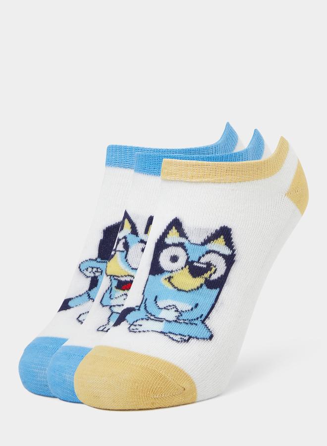 Styli Boys Set of 3 - Bluey Ankle Socks - Image 1