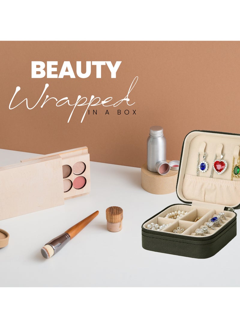 Tediline Jewelry Organizer Box PU Leather, Black - Small, Travel Accessories Storage Organizer, Jewellery Box for Women - Image 5