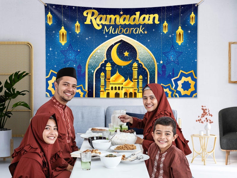 OLEEK Ramadan Mubarak Backdrop - Ramadan Decorations for Home 2026 - ramadan's Decorations Backdrop - Ramadan Mubarak Sign - ramadans Background - ramdan Decor - ramadn Banner for Home - Image 5