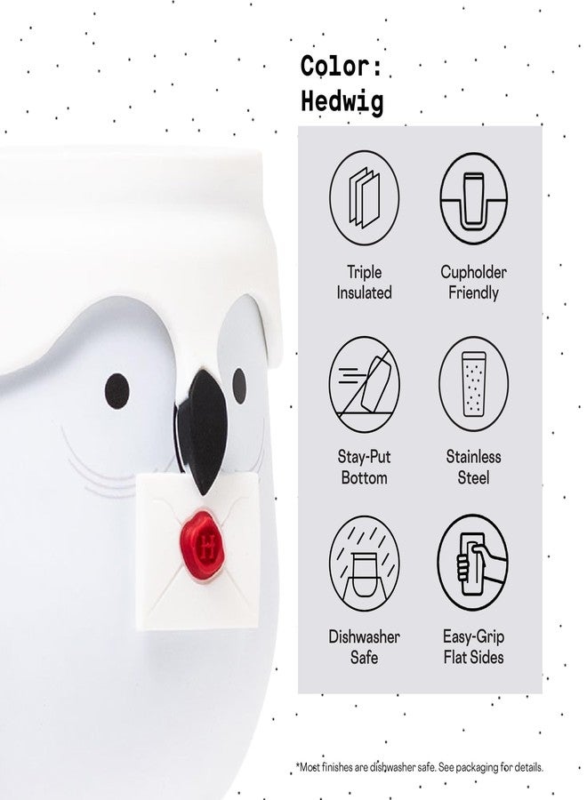 Corkcicle x Warner Brothers Harry Potter Hedwig Stemless Insulated Wine Glass Tumbler, 12 oz - Stainless Steel Stemless Wine Glass, Beverages Cold 6hrs, Hot 3hrs - Non-Slip, Easy-Grip Insulated Cup - Image 4