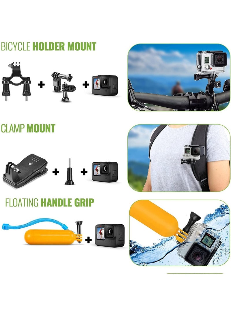 كيلا مجموعة ملحقات كاميرا الحركة 27 في 1 المتوافقة مع GoPro Hero 9/10 وXiaomi Yi وSJCAM - مجموعة معدات التصوير الأساسية للرياضات الخارجية مع حوامل - Image 3
