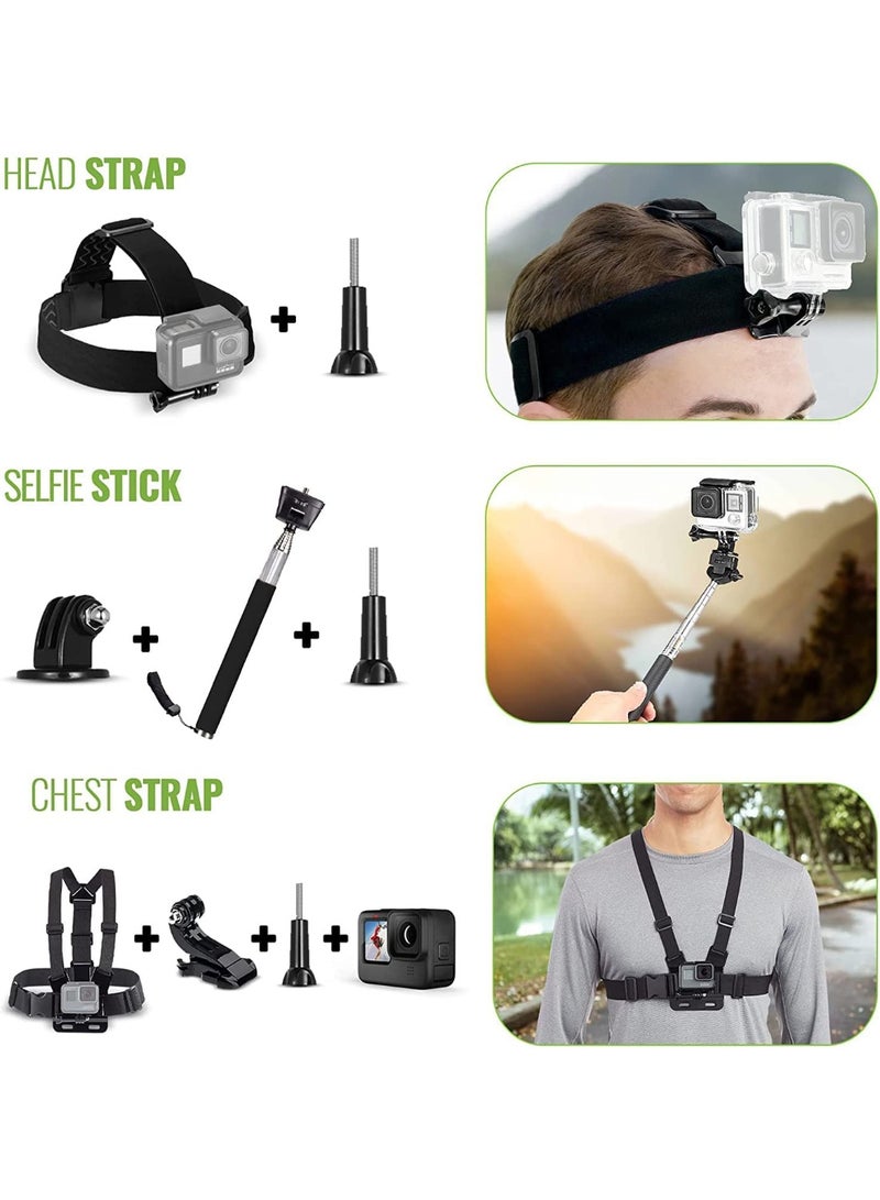 كيلا مجموعة ملحقات كاميرا الحركة 27 في 1 المتوافقة مع GoPro Hero 9/10 وXiaomi Yi وSJCAM - مجموعة معدات التصوير الأساسية للرياضات الخارجية مع حوامل - Image 2