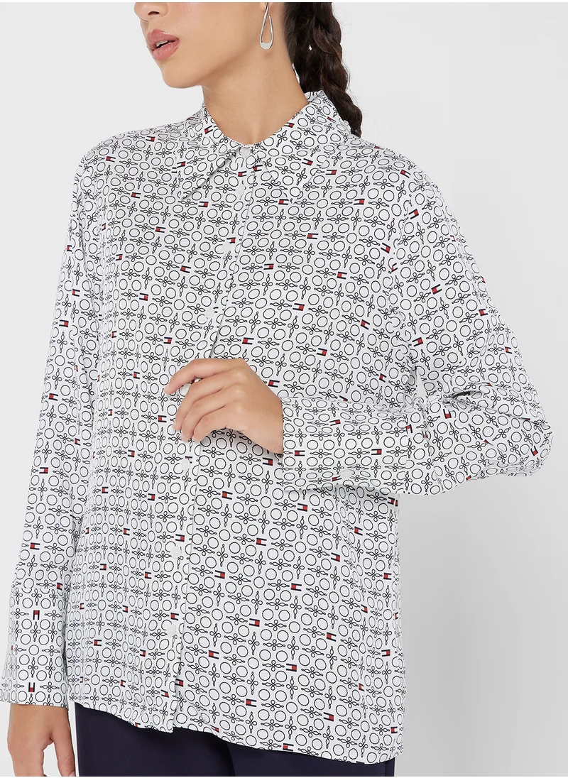 تومي هيلفيغر Printed Button Down Shirt