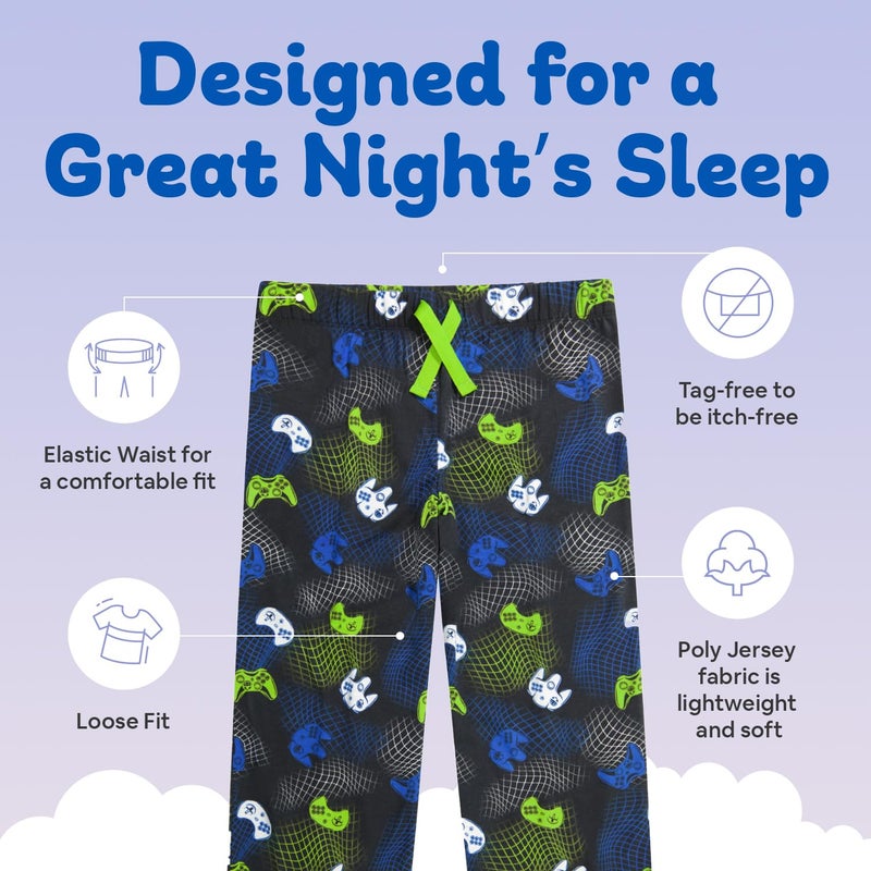 US Angels Boys Pajamas Set | 3-Piece Pant, Shirt, Shorts Sleepwear Pjs for Kids | Loose Fit, Soft, Breathable - Image 4