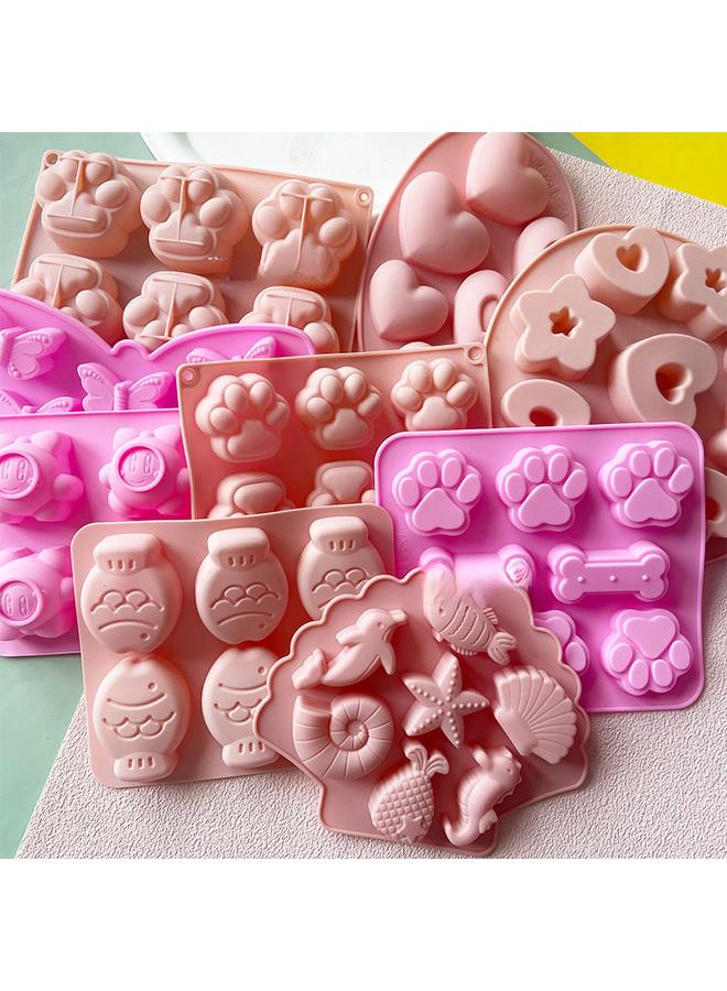 Bluejw 6 Even Small Fish Wax Bottle Sugar Mold Silicone Cat Claw Bowl Cake Jelly Kneading Music Gypsum Soap Making Tools - Image 2