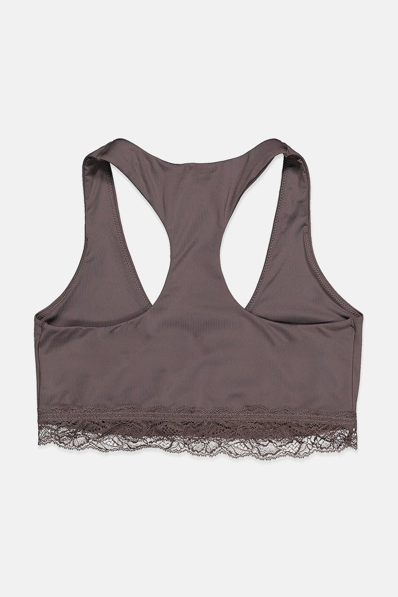 Tchibo Women Crop Non Wire Non Padded Brallete, Taupe - Image 2