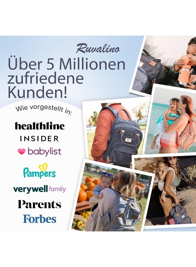 RUVALINO Diaper Bag Backpack Large Diaper Backpack with Multifunctional Baby Bag and Mobile Changing Mat - Pacifier Holder - for Mom and Dad - Image 5