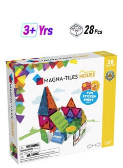 MAGNA-TILES House 28-piece Set, Solid And Clear Colours, Original 3d Magentic Building Tiles, Kids Building Toys For Ages 3+  - Image 1