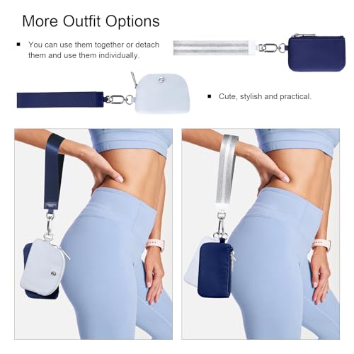 Babysun Mini Zip Around Dual Pouch Wristlet With 2 Straps Wristlet Keychain Wallet for Women Coin Purse Small Cute for Teen Girl - Image 4