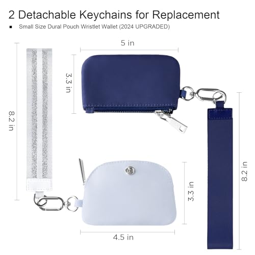 Babysun Mini Zip Around Dual Pouch Wristlet With 2 Straps Wristlet Keychain Wallet for Women Coin Purse Small Cute for Teen Girl - Image 2