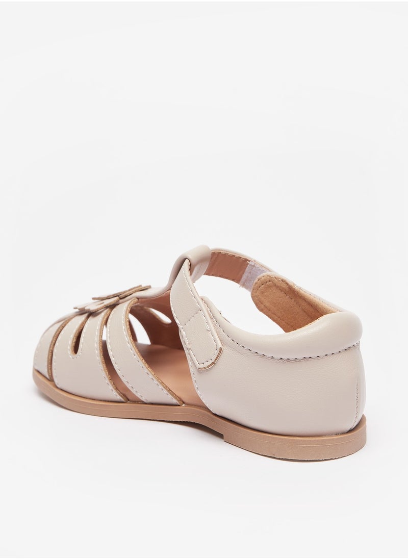 Flora Bella By Shoexpress - Girls Applique Detail Sandals with Hook and Loop Closure - Image 1