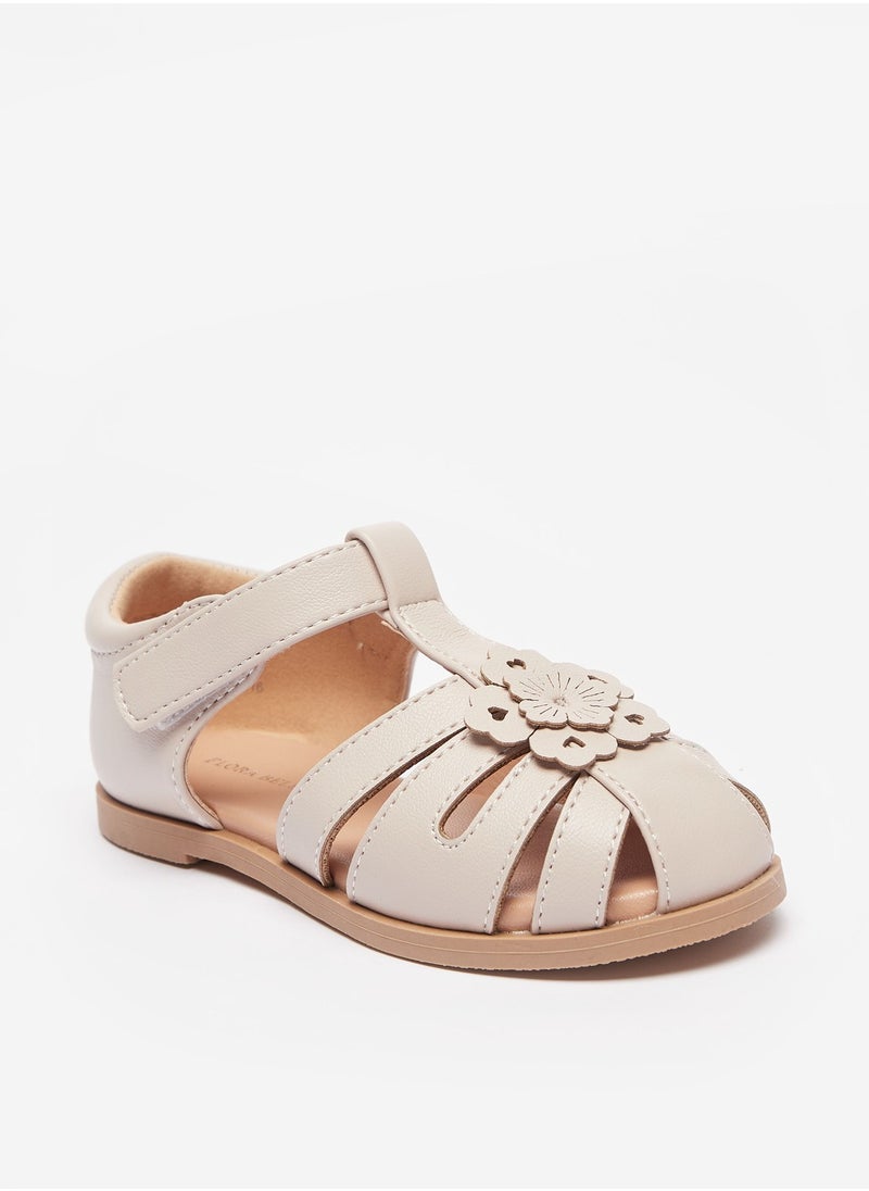 Flora Bella By Shoexpress - Girls Applique Detail Sandals with Hook and Loop Closure - Image 1