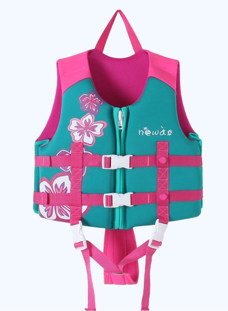 Toddler Swim Vest, Kids Swimming Jacket Fit 30-50/50-80lbs, Child Floaties Vest wiht Safety Strap, Float Jacket for Girls/Boys on Pool,Beach,Boating, Learn to Swim Aid, Pink - Image 1