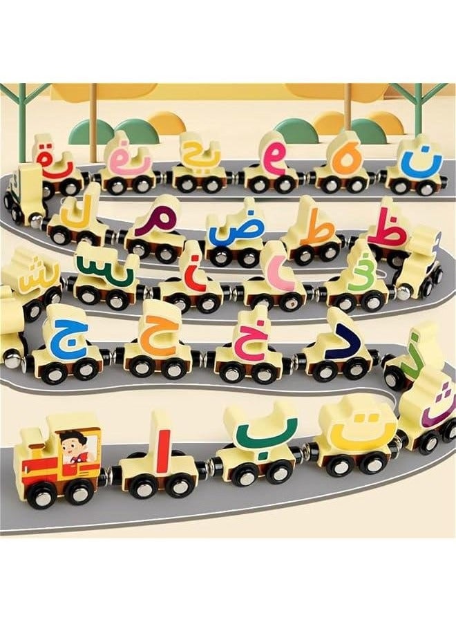 Wooden Magnetic Train Toy for Kids, Learn Arabic and Russian Language Skills, Educational and Fun Cultural Toy for Developing Awareness and Creativity.  - Image 4