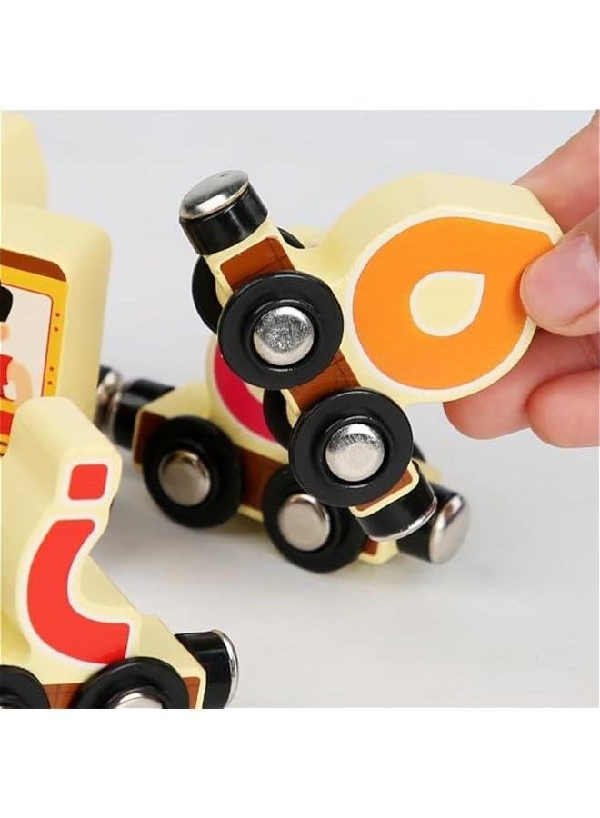Wooden Magnetic Train Toy for Kids, Learn Arabic and Russian Language Skills, Educational and Fun Cultural Toy for Developing Awareness and Creativity.  - Image 2