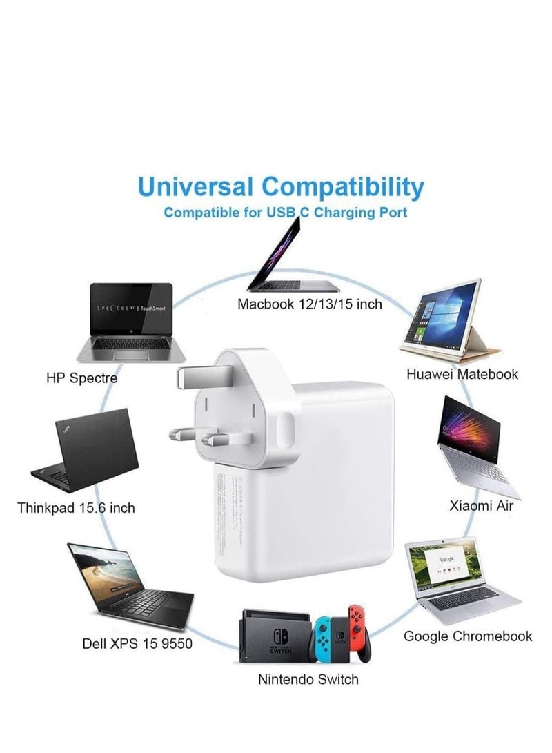 Womdee 96W USB C Charger compatible with Mac book Pro Charger USB C 16 15 inch 2016 2017 2018 2019,Replacement Charger for 13/15/16 inch thunderbolt charger With USB C Cable 6.6ft - Image 4