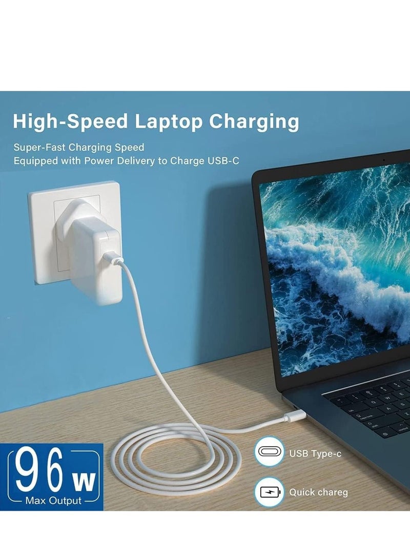 Womdee 96W USB C Charger compatible with Mac book Pro Charger USB C 16 15 inch 2016 2017 2018 2019,Replacement Charger for 13/15/16 inch thunderbolt charger With USB C Cable 6.6ft - Image 5