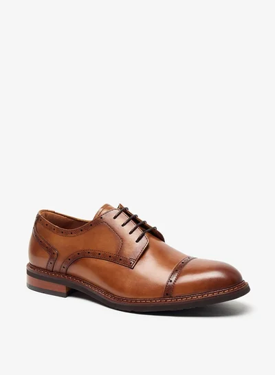 دوتشيني Men's Solid Lace-Up Derby Shoes