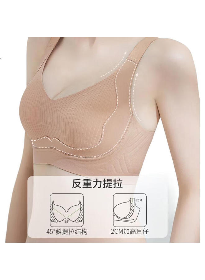 GUJIN Women'S Push-Up Bra With Soft Support And Invisible Side Gathering To Prevent Sagging And Show Small Chest, Skin Color Xl - Image 1