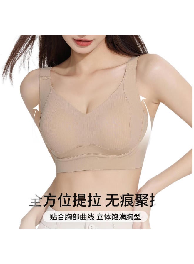 GUJIN Women'S Push-Up Bra With Soft Support And Invisible Side Gathering To Prevent Sagging And Show Small Chest, Skin Color Xl - Image 3