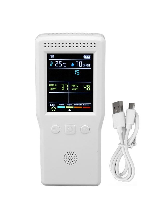 Thoraya 9 in 1 Air Quality Monitor High Accuracy Multifunction Handheld HCHO Tester for Baby Room Hospital White  - Image 1