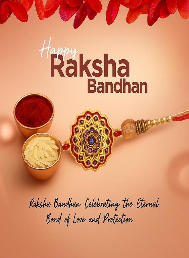 Sage Square Rakhi for Brother, Bhai with Roli Chawal | Raksha Bandhan | Designer Beads, Stones, Decorative Work | Stylish Handcrafted Rakhi Gifting for Sibling Festival Celebration (Type 36) - Image 2