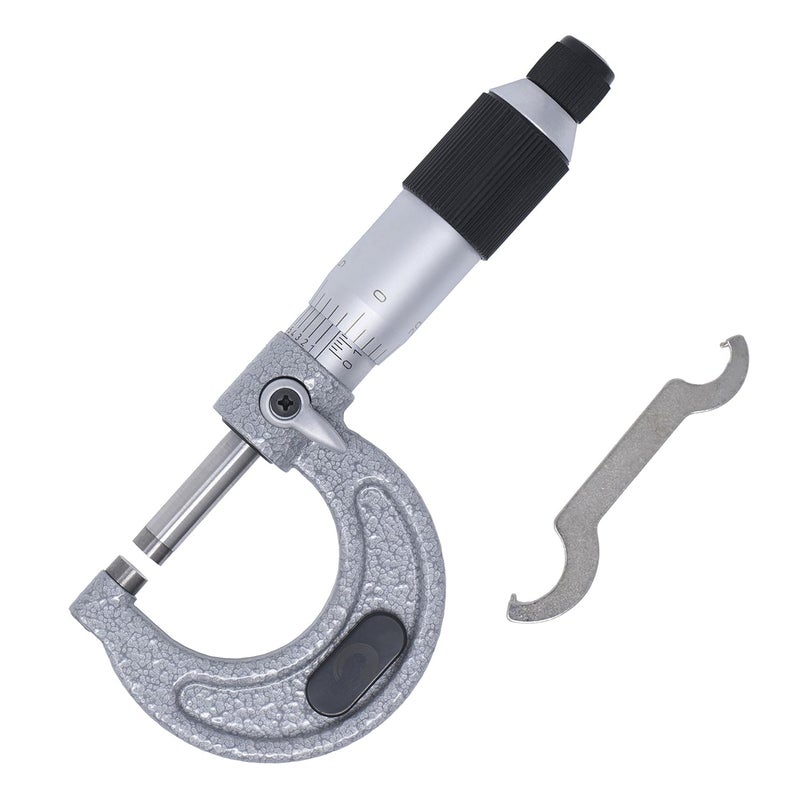 Clockwise Tools MMTR-01 Premium Outside Micrometer with Carbide Tip 0-1" Measuring Range 0.0001" Graduation Precision Machinist Tool - Image 2