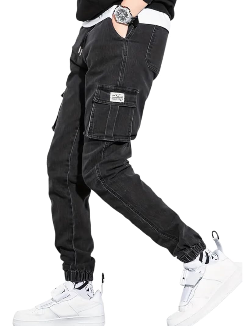 JVX Jeans for Men || MenJeans || CargoJeans for Men || CargoJeans || Stylish CargoJeans || Jeans (NJJ-13) (in, Numeric, 32, Black) - Image 1
