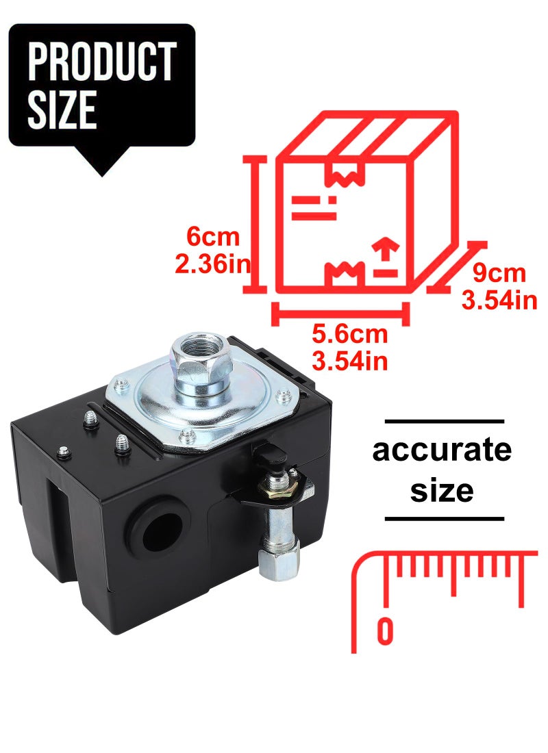 Jectse Air Compressor Pressure Switch, 95-125 Psi 240V 26A Heavy Duty Universal Pump Pressure Switch Control Valve,for Air Compressor Replaces Valve - Image 5
