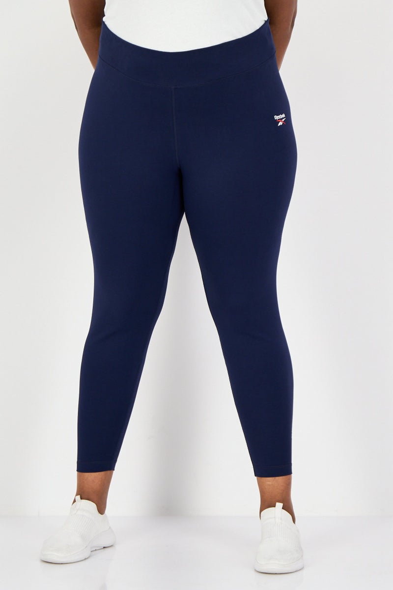 Reebok Women Plus Size Training Leggings, Navy - Image 1