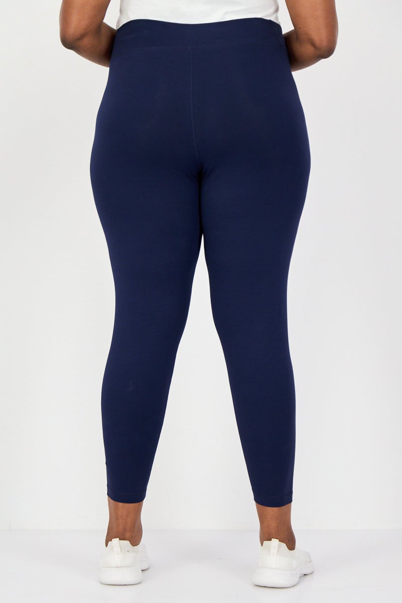 Reebok Women Plus Size Training Leggings, Navy - Image 2