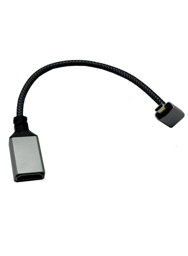 Seadream كابل محول ميكرو اتش دي ام اي إلى اتش دي ام اي بزاوية 4K بطول 8 إنش 90° درجة ميكرو اتش دي ام اي ذكر إلى اتش دي ام اي أنثى كابل مضفر بالنايلون (نوع D إلى نوع A) يدعم 4K 60Hz 1080P (بزاوية لأسفل) - Image 1