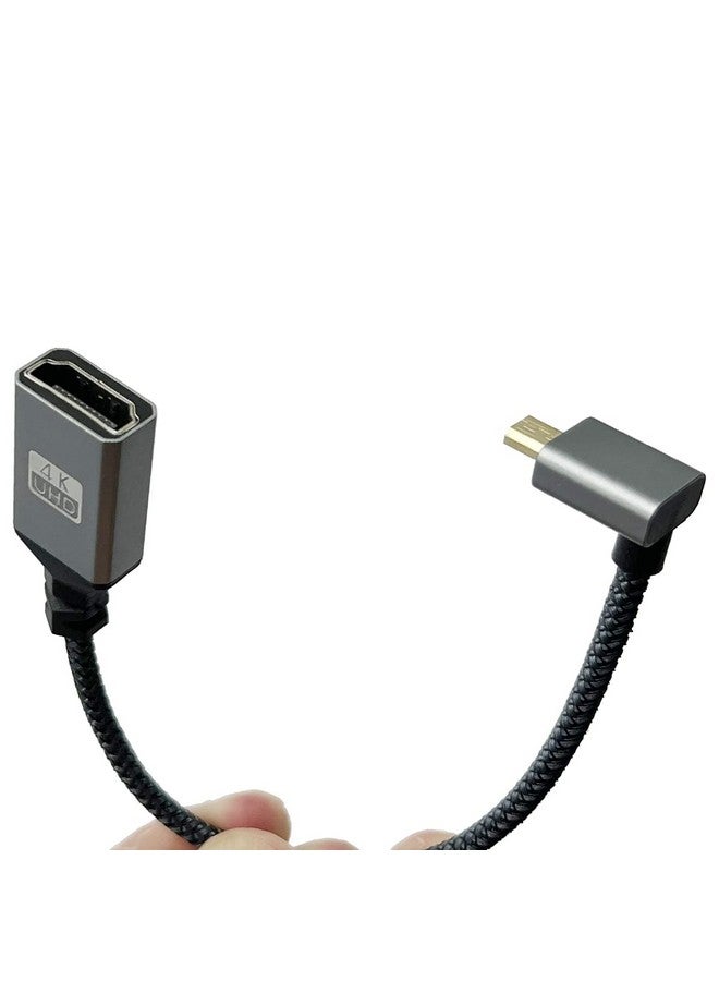 Seadream كابل محول ميكرو اتش دي ام اي إلى اتش دي ام اي بزاوية 4K بطول 8 إنش 90° درجة ميكرو اتش دي ام اي ذكر إلى اتش دي ام اي أنثى كابل مضفر بالنايلون (نوع D إلى نوع A) يدعم 4K 60Hz 1080P (بزاوية لأسفل) - Image 5