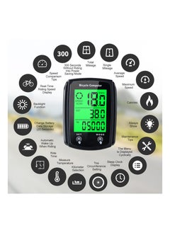KASTWAVE Wired Bike Computer, MPH KM/H Bicycle Computer, Digital LCD Backlight Display Bike Speedometer, Waterproof Cycling Computers Odometer, Multifunctional Automatic Wake-up Odometer for Bike  - Image 4