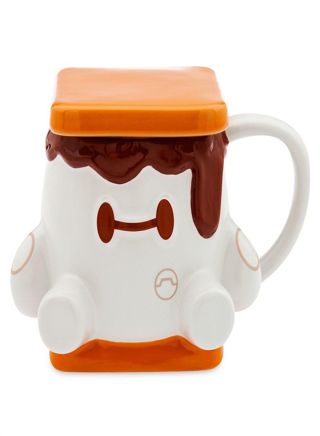 Disney Store Official Baymax S'More Disney Munchlings Baked Treats Mug, Big Hero 6, 455ml, Sculpted Stoneware Drinking Cup with Lid, Morning Brew Beverage Holder, Brown - Image 1