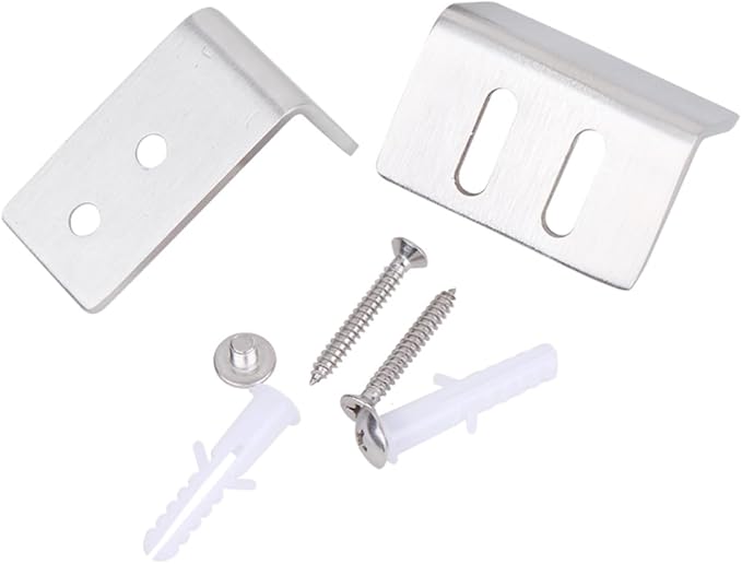 Stainless Steel Barn Door Floor Guide Stopper Limiter Easy Install DIY 4 5X4 5cm Silver - Image 1
